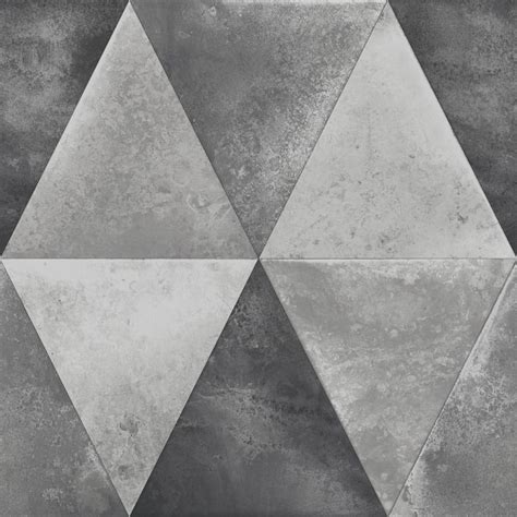 Muriva Triangle Pattern Wallpaper Geometric Metallic Foil Vinyl L62509