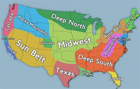 Usa 4 Regions Map