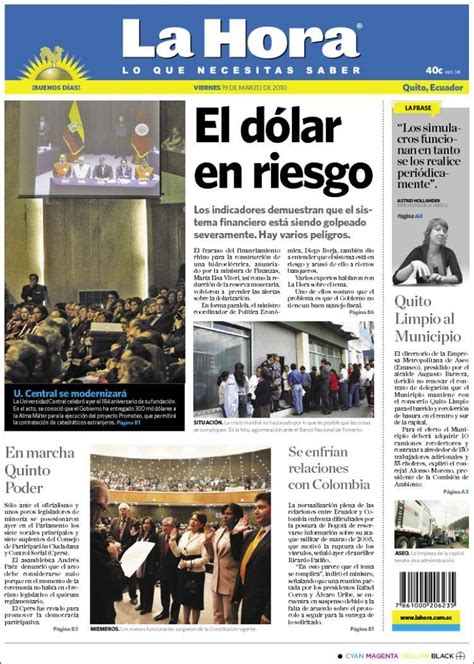 Periódico digital con las últimas noticias de ecuador y el mundo. Opiniones de La Hora (Ecuador)