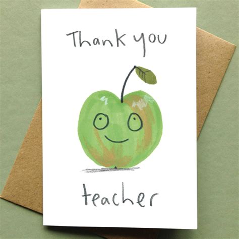 Thank You Teacher Card Apple For The Teacher By Jo Clark Design