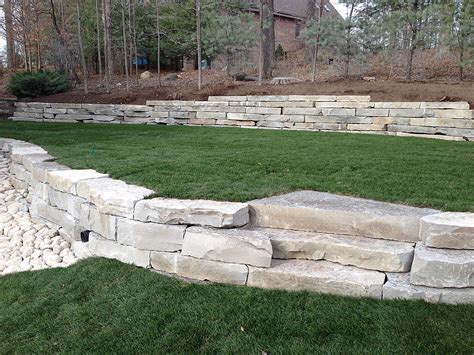 Outcropping Stone Retaining Walls in Muskego WI | Integrity Landscape Services, LLC