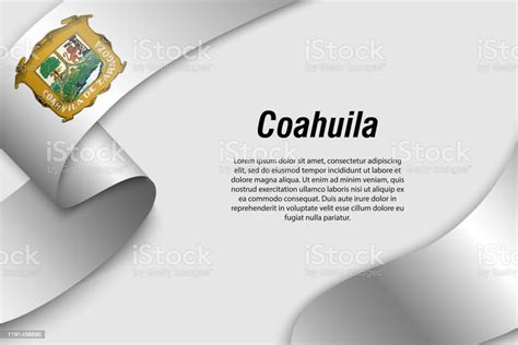 Waving Ribbon Or Banner With Flag State Of Mexico Stock Illustration