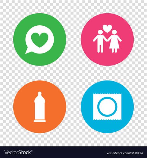 condom safe sex icons lovers couple sign vector image