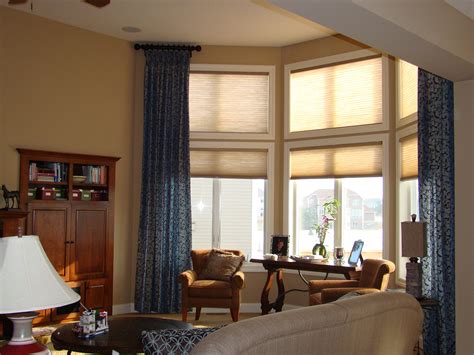 Fascinating Window Treatment Ideas For Living Room Of Charming Large Fresh Double Rod Curtain