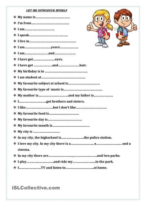 Bilderesultater For Worksheets On Myself For Kindergarten Aulas De