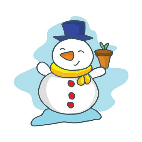 Happy Snowman Cartoon Collection Stock Stock Vector Illustration Of
