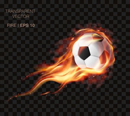 24 ball on fire logo. Realistic Vector Soccer Ball On Fire And Logo For Football ...