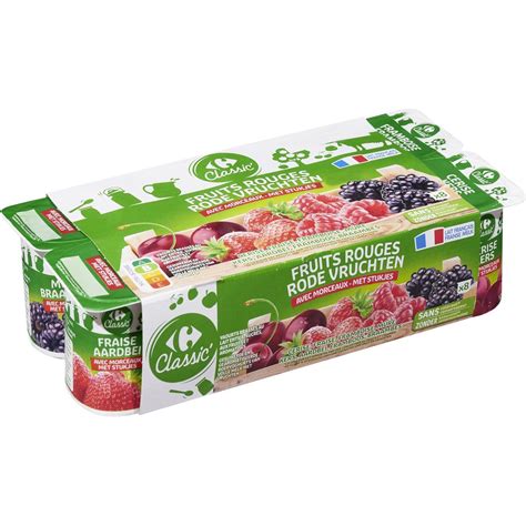 Yaourt fruits rouges CARREFOUR CLASSIC les 8 pots de 125g à Prix