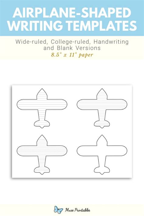 Printable Airplane Shaped Writing Templates Writing Templates Paper