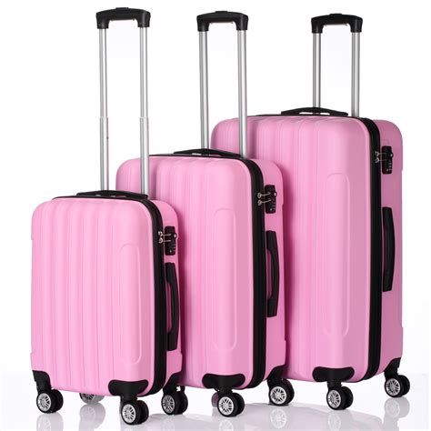 3pcs Luggage Travel Set Abs Bag Trolly Hard Shell Suitcase Wtsa Lock
