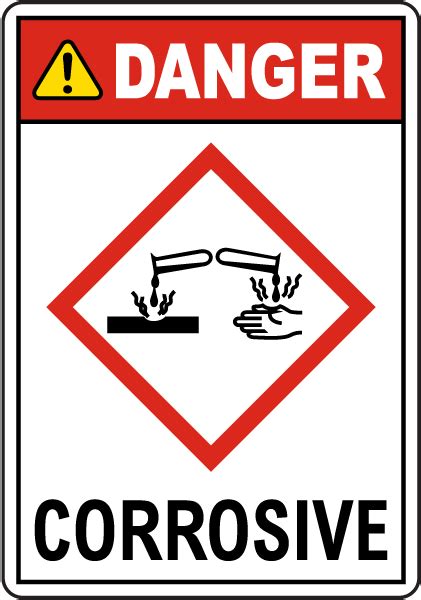 Danger Corrosive Ghs Sign Claim Your 10 Discount