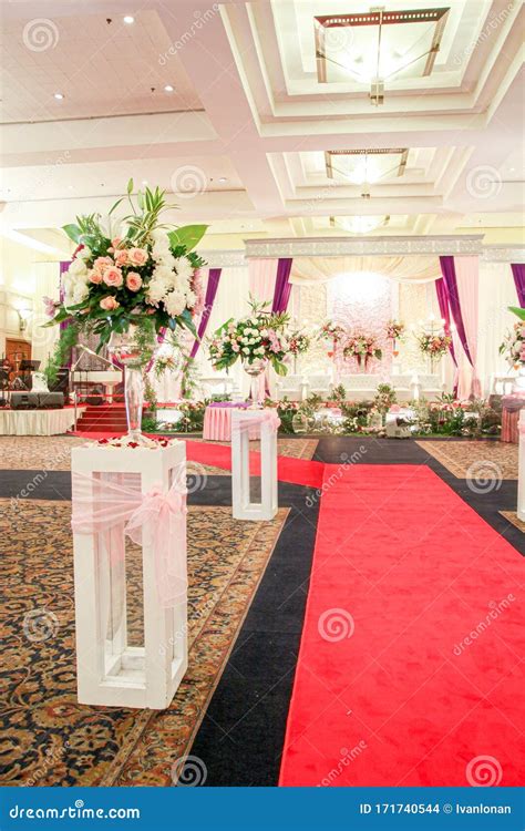 Red Carpet On The Wedding Reception Stock Photo Image Of Design