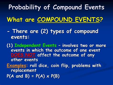 Ppt Probability Of Compound Events Powerpoint Presentation Free