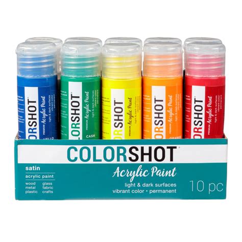 Premium Acrylic Paint Rainbow Satin 10 Pack | COLORSHOT Premium Spray Paint