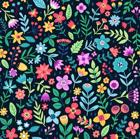 Premium Vector Cute Floral Pattern In The Small Flower