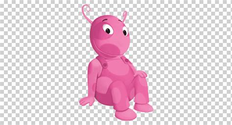 Pink animal character illustration, The Backyardigans Uniqua Sitting