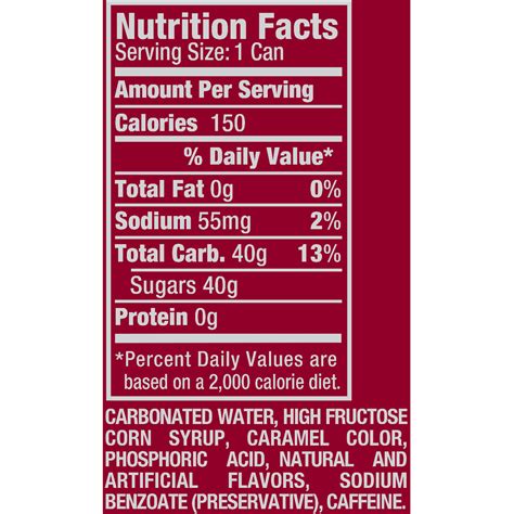 Dr Pepper Nutrition Facts 20 Oz Nutrition Ftempo