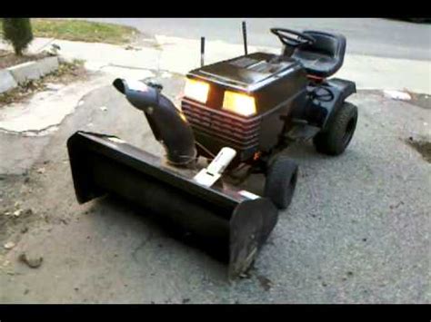 Craftsman lawn tractor with Snowblower attachment running - YouTube