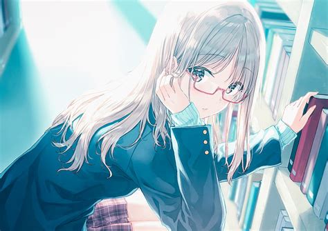 Hd Wallpaper Anime Girl Glasses Meganekko Neko Window Profile