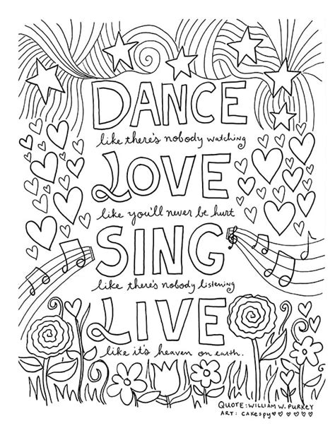 Get The Coloring Page Dance Love Sing Live 50 Printable Adult