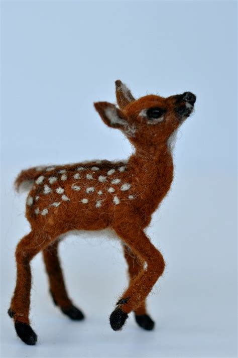 Needle Felted Animal Deer Fawn Made To Order Etsy Canada Felt