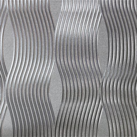 Arthouse Wave Silver Foil Metallic Wallpaper 294501 Wallpaper Sales