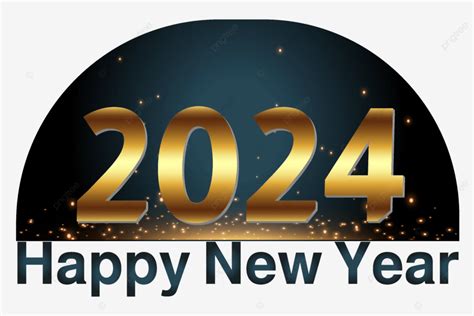 Gambar Teks Selamat Tahun Baru 3d 2024 Dengan Bintang Dalam Warna Emas