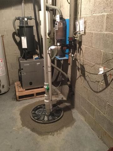 Set the sewage ejector pump in the sewage basin and connect the pvc plumbing to the main sewer line. Plumbing Services - New Sewer Ejector Pump and Pit in ...