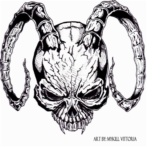 Demon Skull Tattoo Design By Lordmykill On Deviantart
