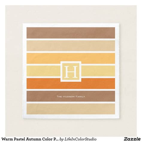 Warm Pastel Autumn Color Palette Personalized Napkins