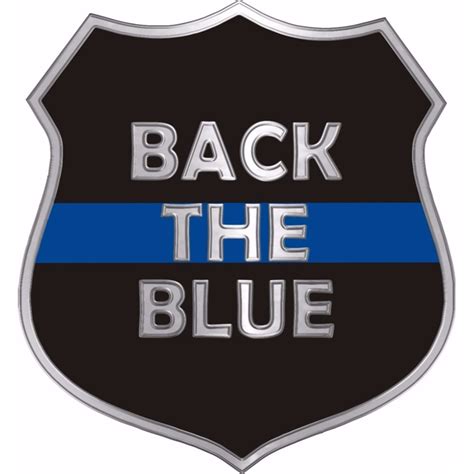 Back The Blue Thin Blue Line Shield Decal 4 Inch Decal