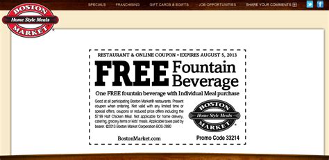 The boston market coupon discount will adjust your order total. Boston Market Deal! | Boston market, Marketing, Coupon apps