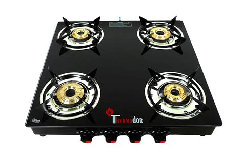 Buy Thermador Toughened Glass Top 4 Burner Gas Stove Lpg Manual Ignition Online At Low Prices