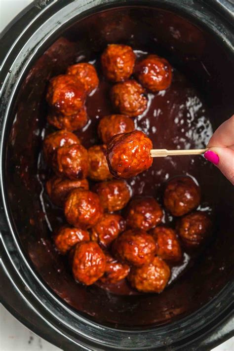 4 Ingredient Spicy Cranberry Meatballs Slow Cooker Recipe 4 Ingredients