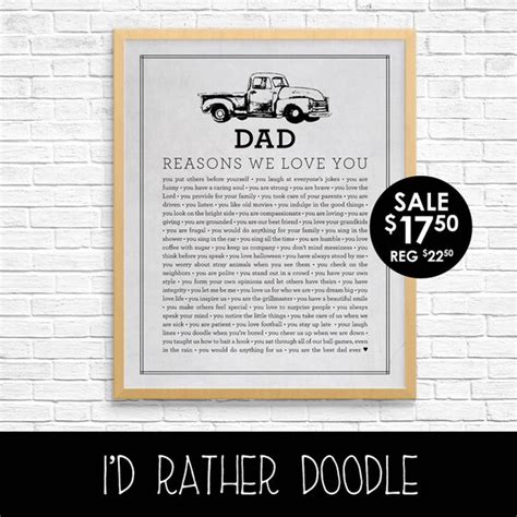 Dad Reasons We Love You Father Reasons We Love You Etsy