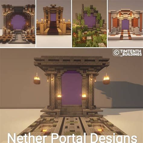 minecraft architects s instagram profile post “5 incredibly cool and varied nether portal