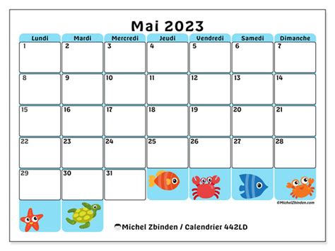 Calendrier Mai 2023 à Imprimer “442ld” Michel Zbinden Fr