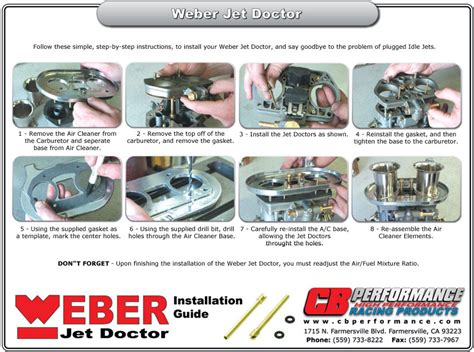 The Weber Jet Doctor Technical Explanation And Installation Guide