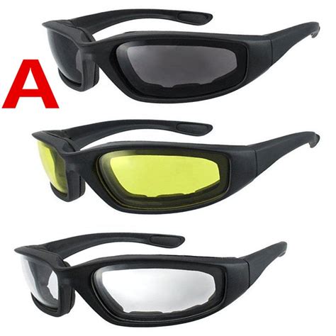 3 Pair Motorcycle Padded Foam Wind Resistant Riding Glasses Sunglasses In Motorcycle Glasses