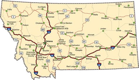 Highway Montana Map With Cities