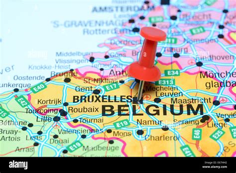 Brussels On Map Of Europe Map Vector