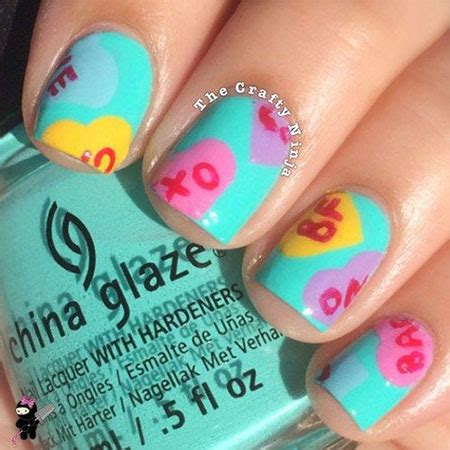 15 Valentine's Day Candy Heart Nail Art Designs, Ideas ...