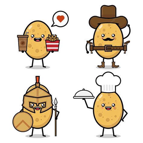 Premium Vector Cute Potato Cartoon Character