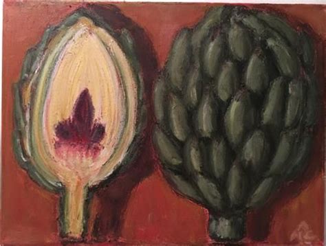 Daily Paintworks Artichokes Section And Whole Original Fine Art