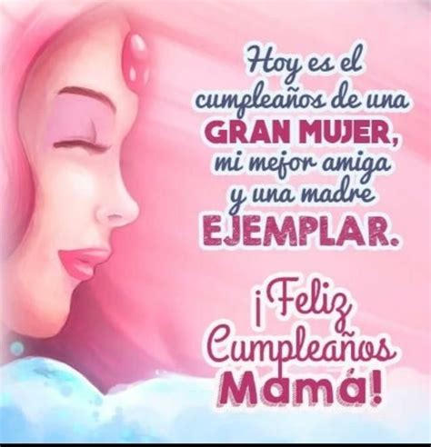 A Woman With Her Eyes Closed And The Words Feliz Cumpleanos Mama