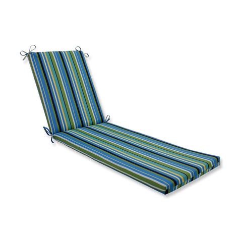 80 Green And White Striped Outdoor Patio Chaise Lounge Cushion With