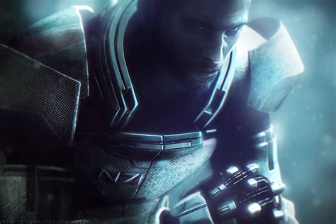 Wallpaper Digital Art Video Games Mass Effect Commander Shepard