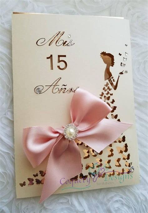 really elegant and beautifull rose gold and blush color invitation quinceañeras sweetsixteen