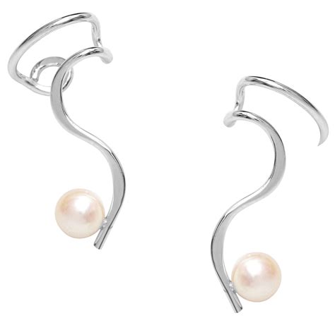 Cultured Pearl One Liner Ear Cuff Non Pierced Etsy