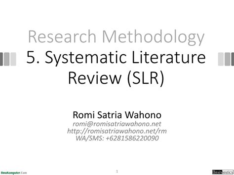 Ppt Research Methodology 5 Systematic Literature Review Slr
